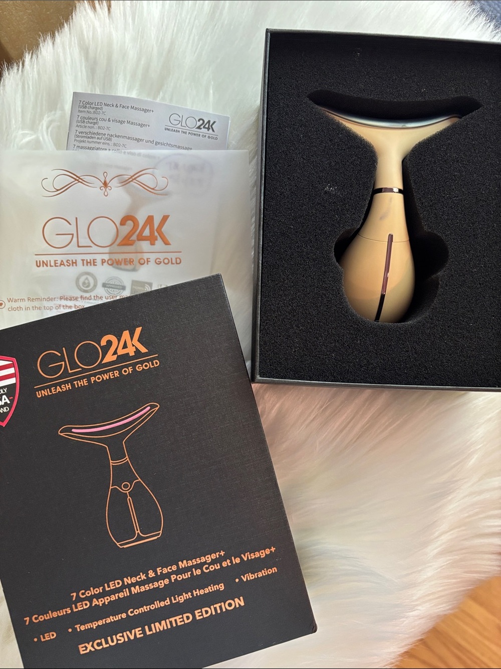 GLO 24K 7 color LED neck face Massager LIMITED EDITION!! - Picture 11 of 12